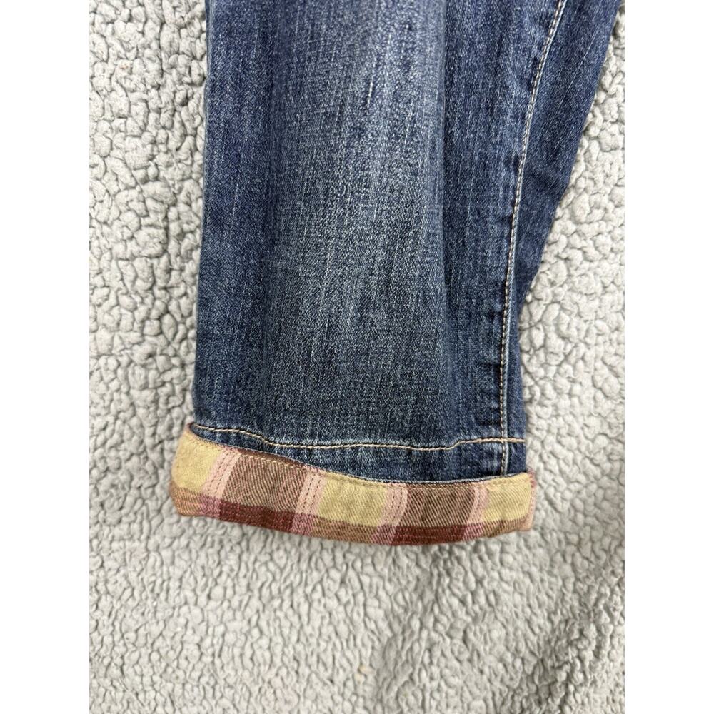 Anthropologie Pilcro Size 28 Ultra High Rise Plaid Trim Boyfriend Jeans Relaxed - Picture 3 of 11